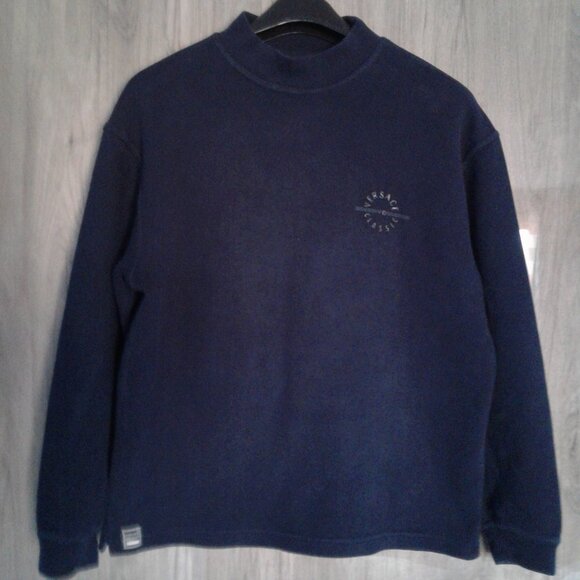 VERSACE MAN SWEATSHIRT SWEATER TOP NAVY BLUE M, MEDIUM, L, LARGE, 10, ITALY 44 - Picture 1 of 7